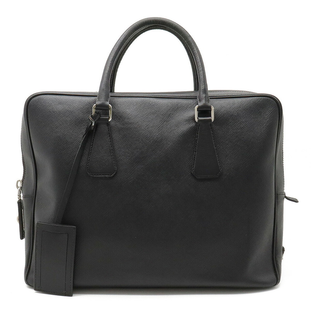 Prada Business Bag Briefcase Tessuto Leather NERO Black